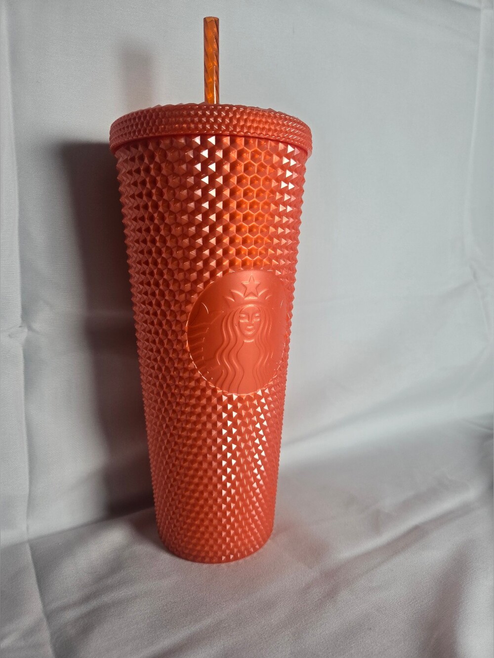 Starbucks Neon Coral Matte/Pearl Studded Tumbler (24 oz / 710 ml)
